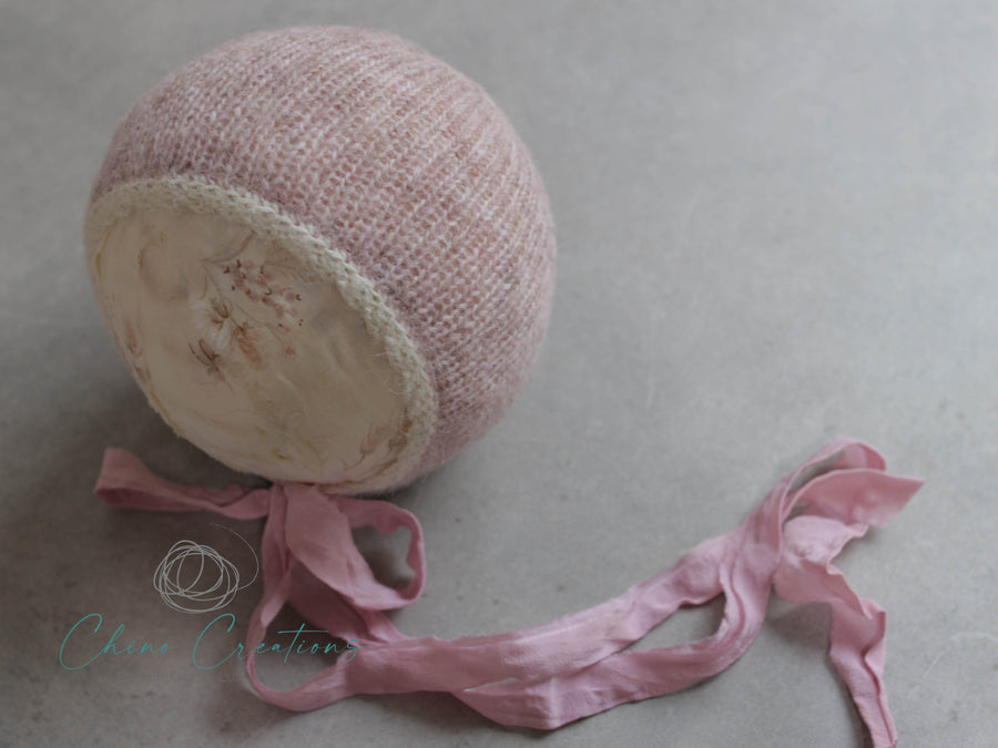 Classic Knit Bonnet - Brushed Alpaca - Dusty Pink