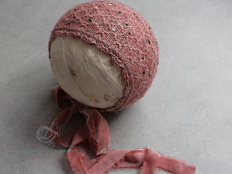 Coolah Bonnet - Mid Pink Tweed - Newborn