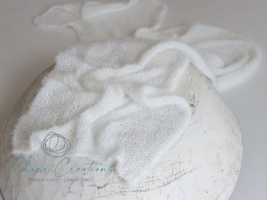 Feather Wrap - Soft, fuzzy wrap in White