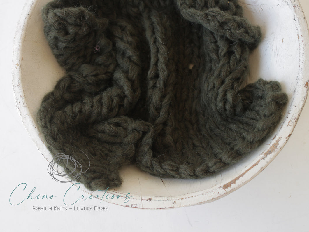 Chunky Knit Fuzzy Layer - Olive