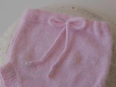 'Fitzroy' Fine Angora Classic Knitted Bloomers - Pink - Sitter Size (6-12m)